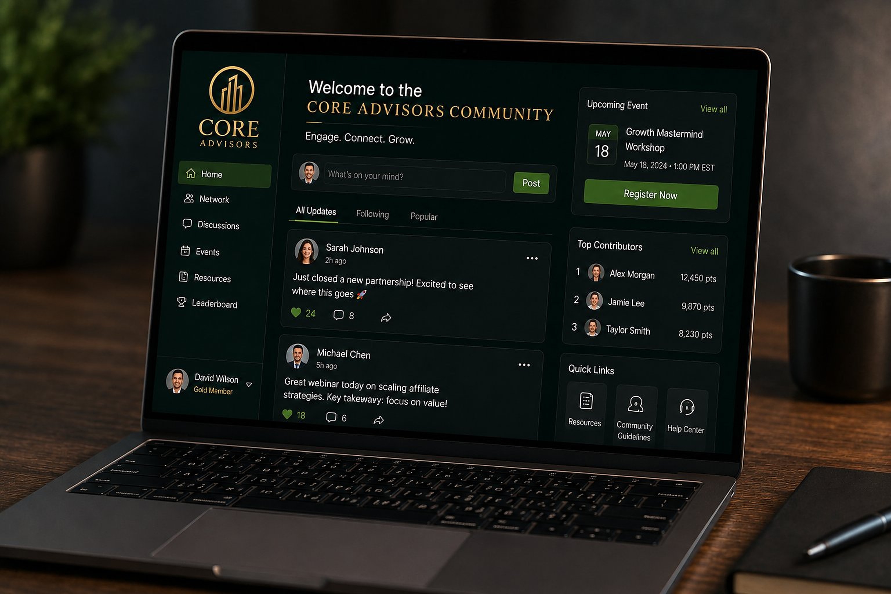 The CORE Advisors community workspace